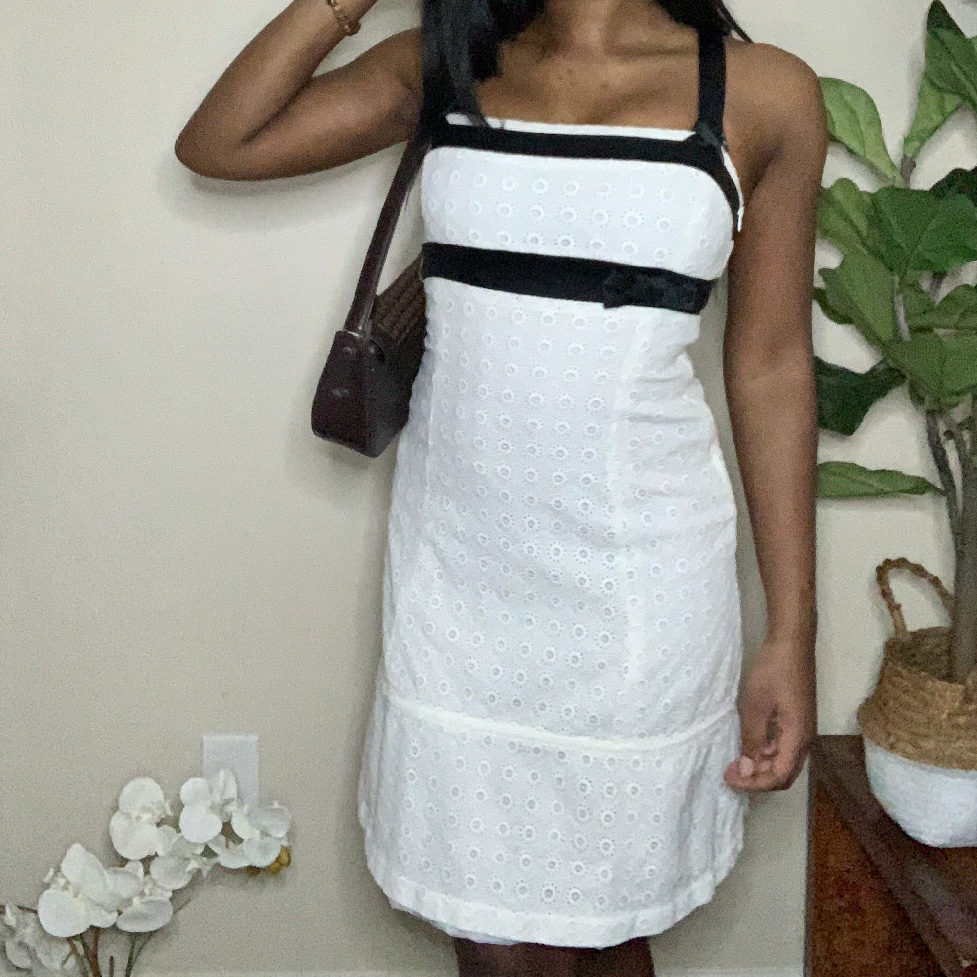 Y2K White & Black Mini Dress