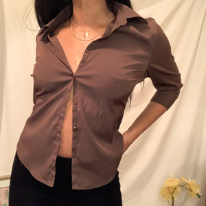 Chocolate Button Down Blouse