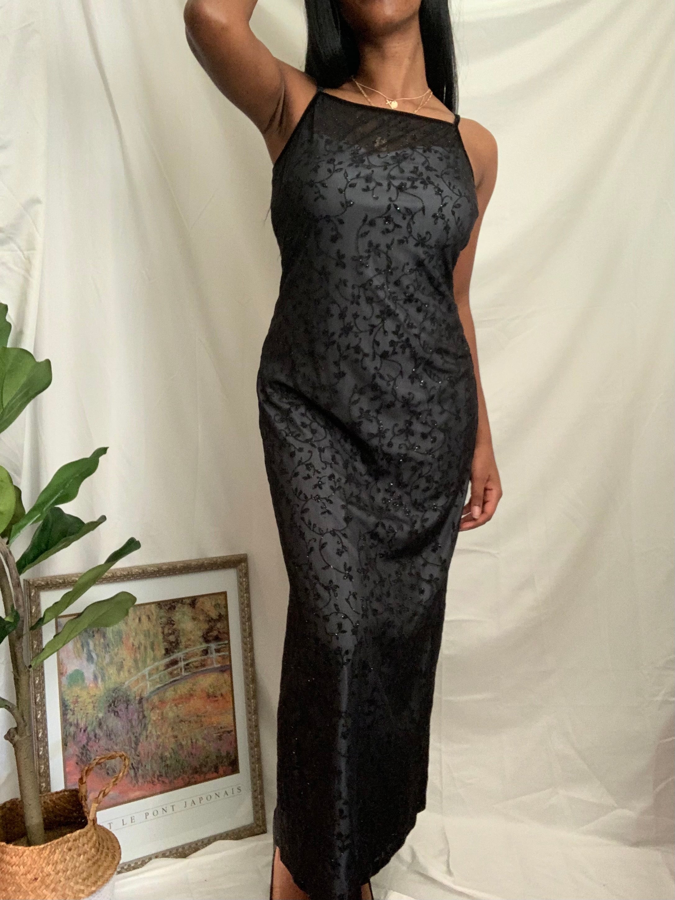 90s Long Black Gown