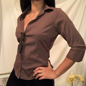 Chocolate Button Down Blouse