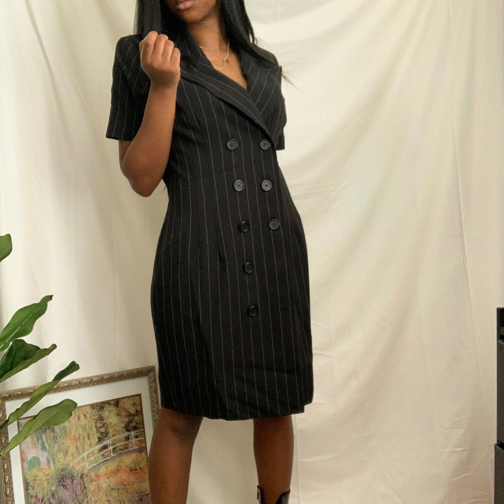 Vintage Pinstripe Suit Dress