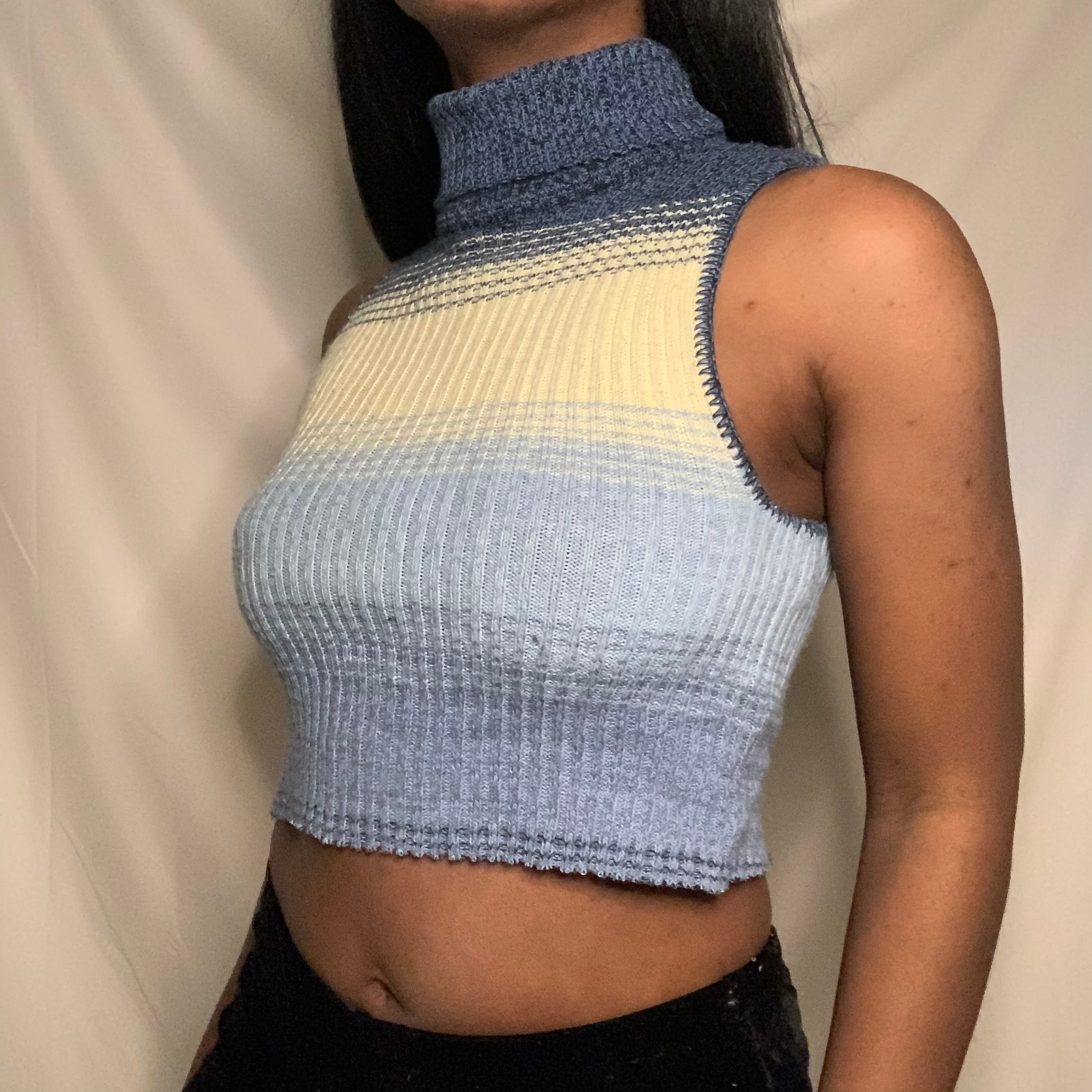 Cropped Ribbed Turtleneck